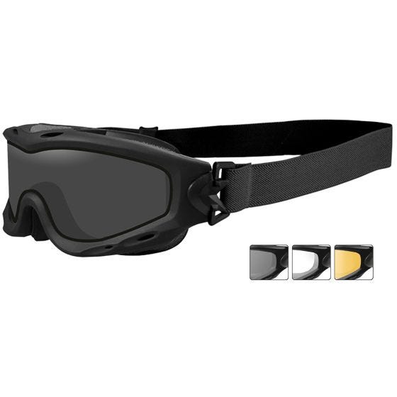 Gafas de protección Wiley X Spear con lentes dobles ahumadas + transparentes + naranja claro y montura en negro mate