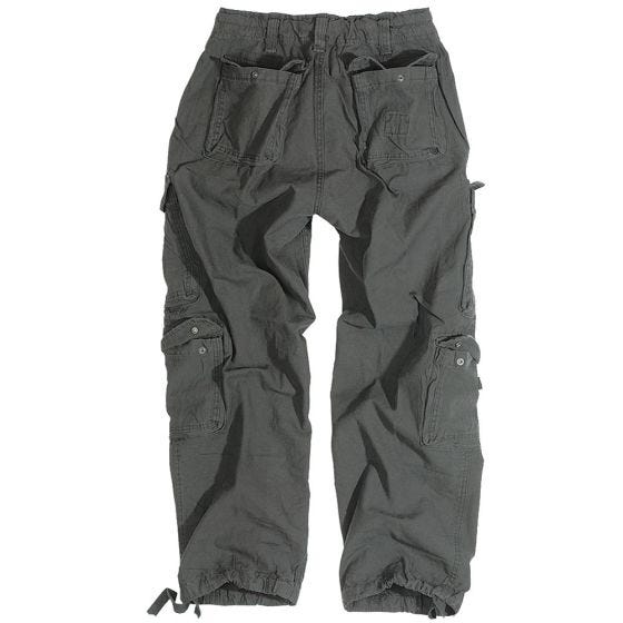 Pantalones Surplus Airborne Vintage lavados a la piedra en negro