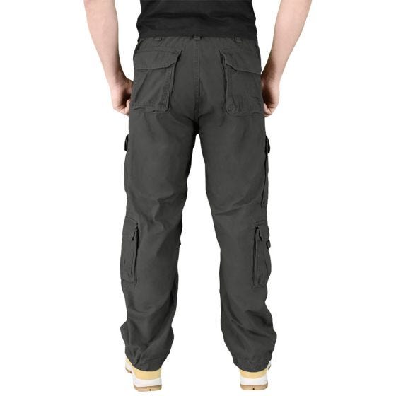 Pantalones Surplus Airborne Vintage lavados a la piedra en negro