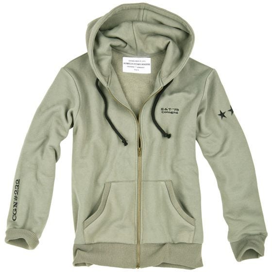 Sudadera con capucha Surplus Stars en verde oliva claro
