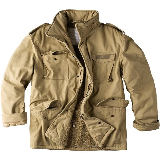 Chaqueta de invierno Surplus Paratrooper en beige desgastado
