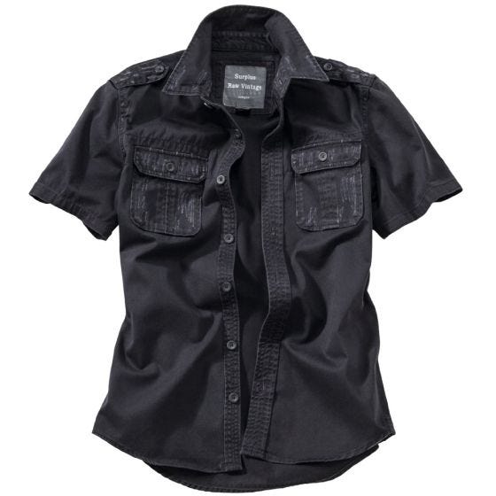 Camisa de manga corta Surplus Raw Vintage en negro