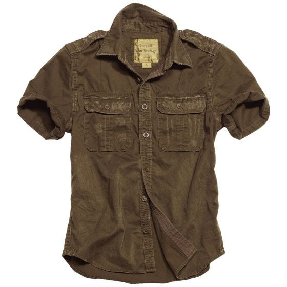 Camisa de manga corta Surplus Raw Vintage en marrón