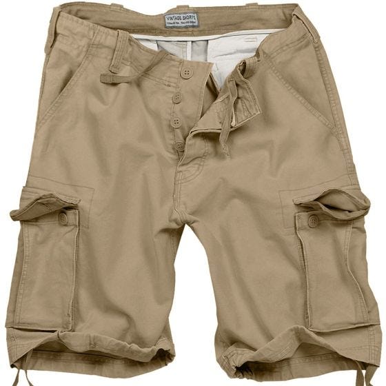 Pantalones cortos Surplus Vintage lavados a la piedra en beige