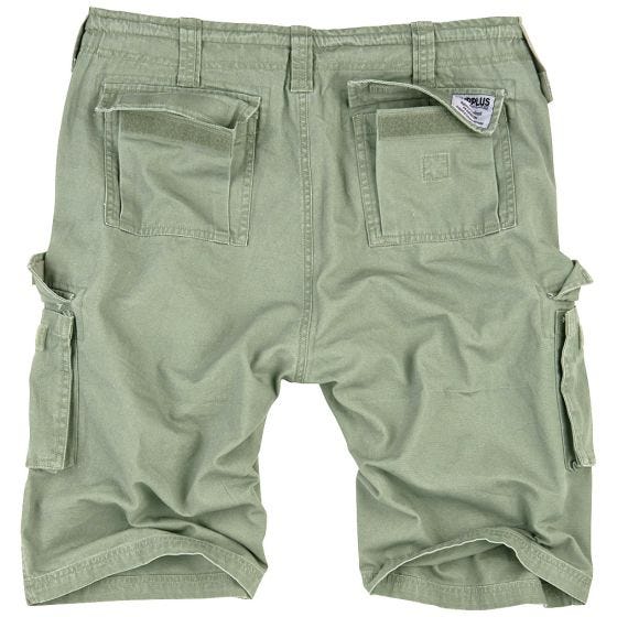 Bermudas Surplus Stars en verde oliva claro