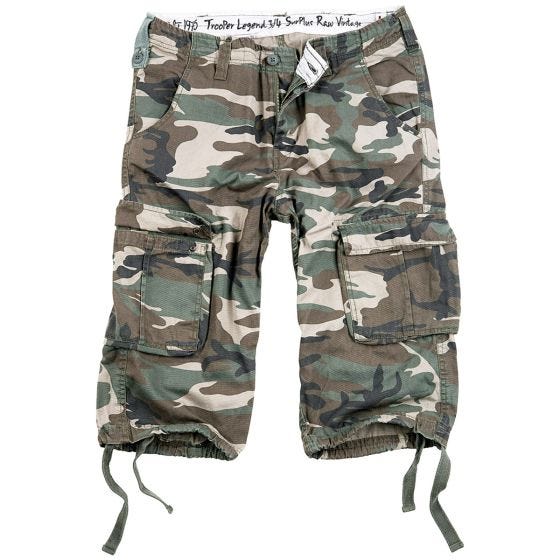 Pantalones piratas Surplus Trooper Legend en Woodland desgastado