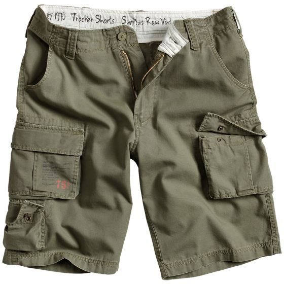 Pantalones cortos Surplus Trooper en verde oliva desgastado