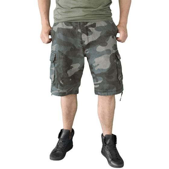 Pantalones cortos Surplus Vintage lavados a la piedra en Night Camo