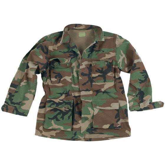 Camisa Teesar BDU de Ripstop prelavado en Woodland
