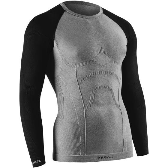 Camiseta de manga larga Tervel Comfortline en Melange / negro