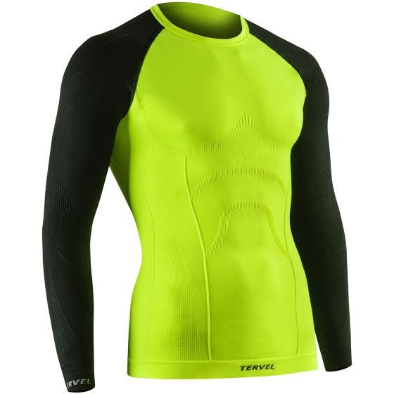 Camiseta de manga larga Tervel Comfortline en Yellow Fluo / negro