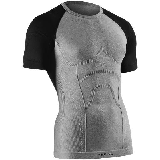 Camiseta de manga corta Tervel Comfortline en Melange / negro