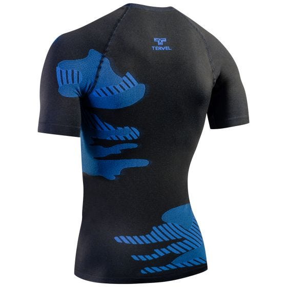 Camiseta ligera de manga corta Tervel Optiline en negro / azul
