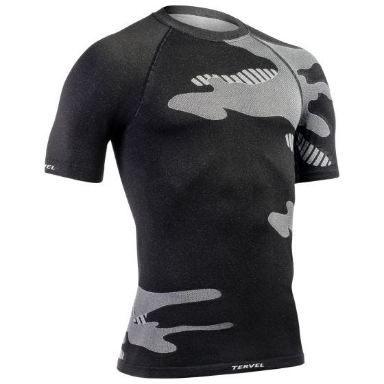 Camiseta ligera de manga corta Tervel Optiline en negro / gris claro