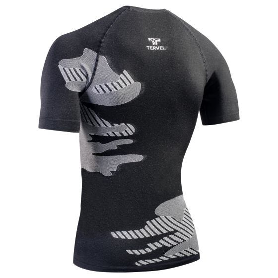 Camiseta ligera de manga corta Tervel Optiline en negro / gris claro