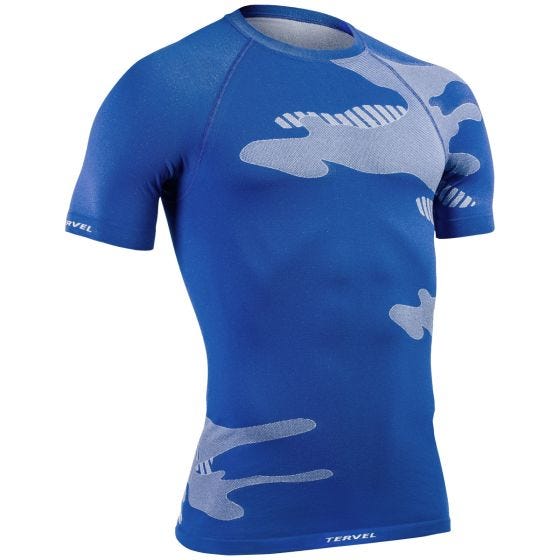 Camiseta ligera de manga corta Tervel Optiline en azul / blanco