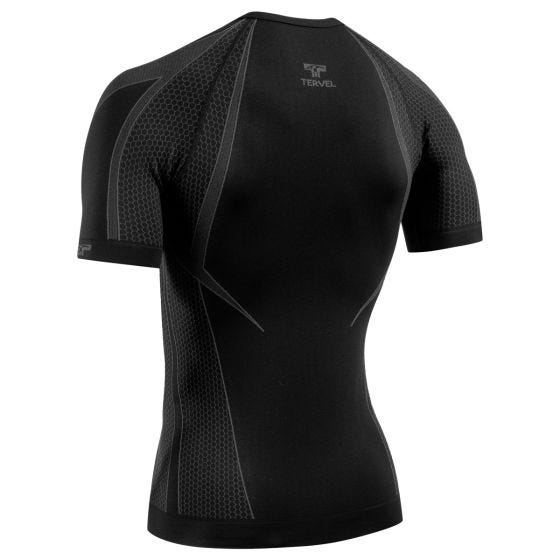 Camiseta de manga corta Tervel Optiline en negro / gris