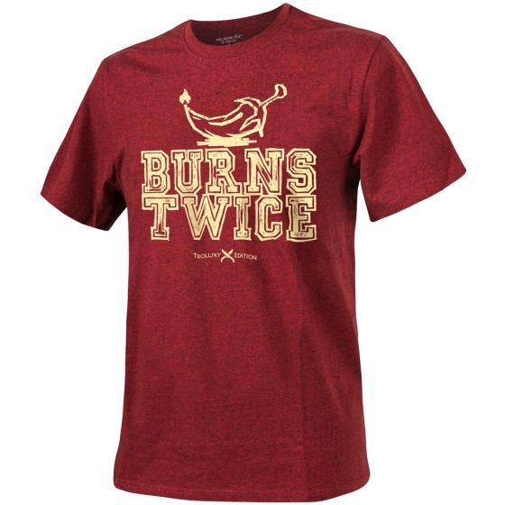 Camiseta Helikon Trollsky Burns Twice - Jaspeado en rojo
