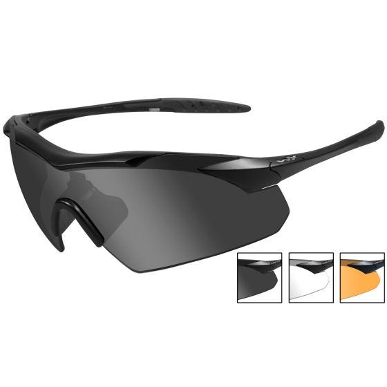 Gafas Wiley X WX Vapor con lentes ahumadas + transparentes + naranja claro y montura en negro mate