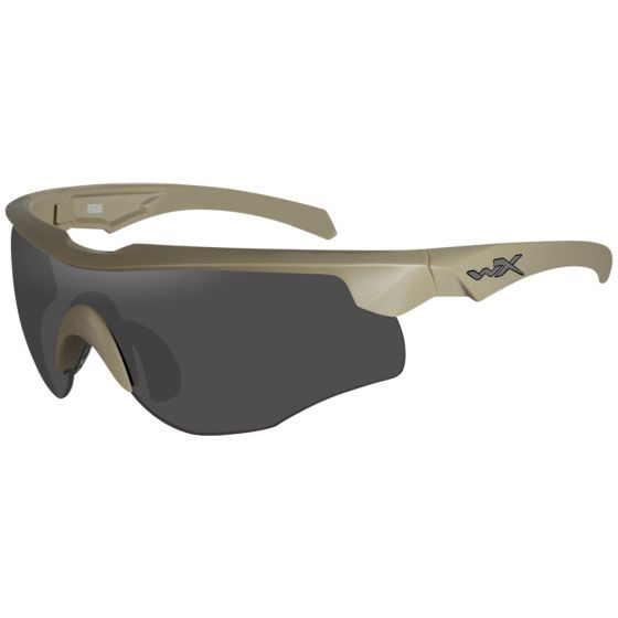 Gafas Wiley X WX Rogue Comm con lentes ahumadas + transparentes + naranja claro y montura en Tan