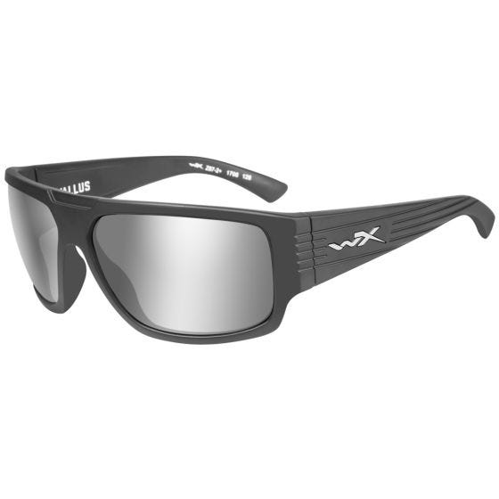 Gafas Wiley X WX Vallus con lentes grises en Silver Flash y montura mate en Graphite