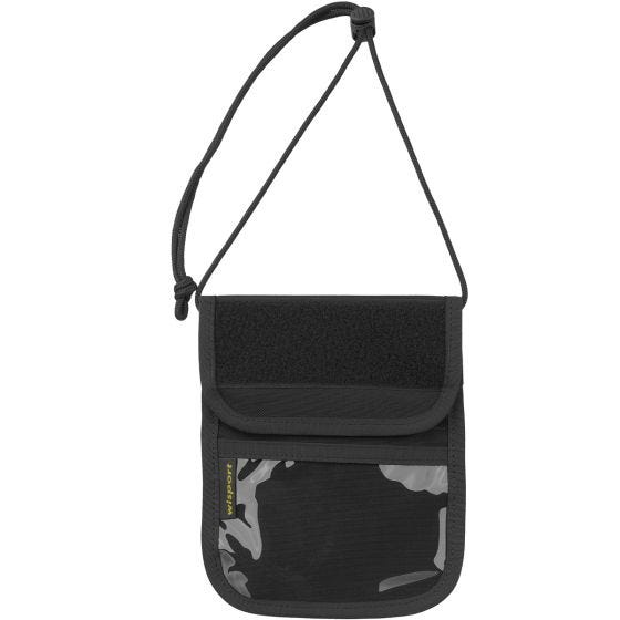 Funda de tarjeta de identificación para colgar al cuello Wisport Patrol en negro