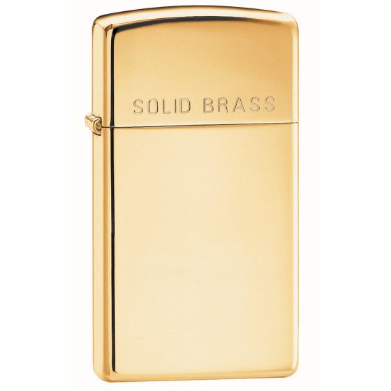 Mechero fino de latón muy pulido con grabado Zippo